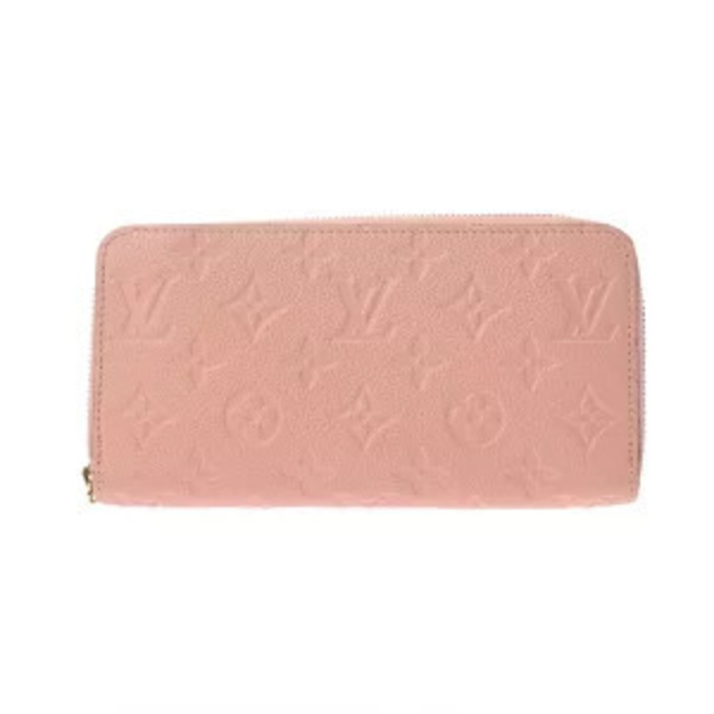 Louis Vuitton Monogram Empreinte Zippy Wallet Rose Pink Poudre Leather Long